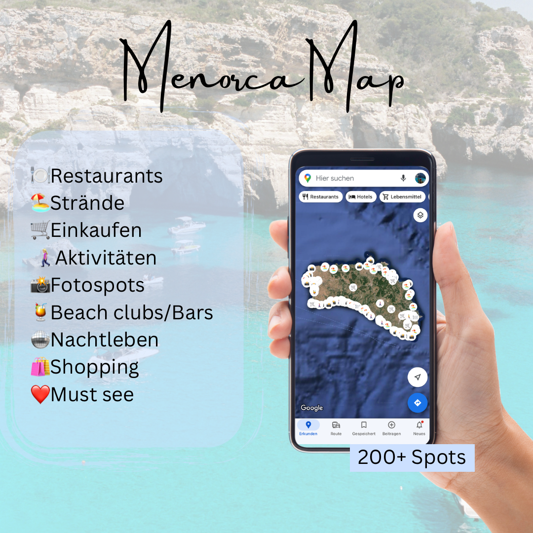 Menorca Island Map🇪🇸