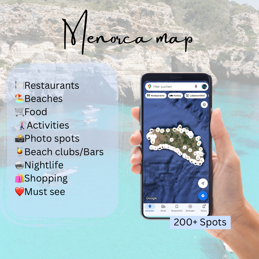 Menorca Island Map🇪🇸(eng.vers)